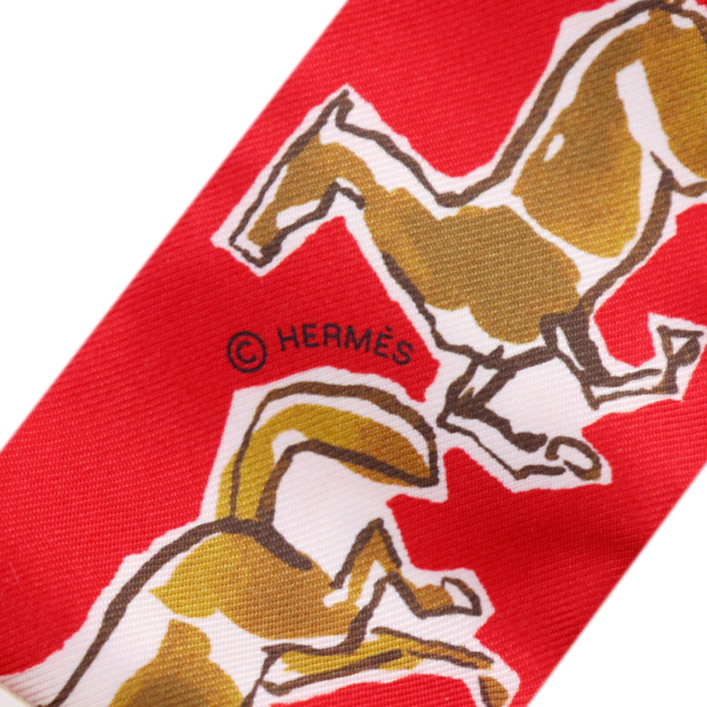 Pre-Loved Hermes Chevaux en Liberte Silk Twilly Scarf - Picture 5 of 6